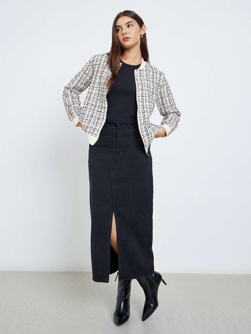 women self designed long sleeve bomber jacket - 22287877 -  Standard Image - 3