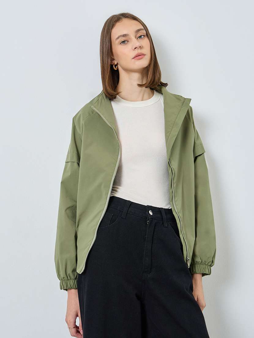 women solid long sleeve oversized jacket