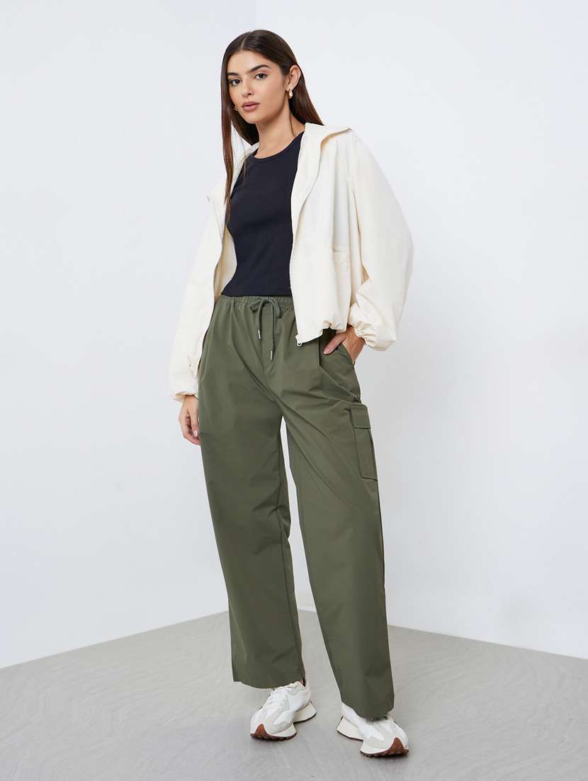 women solid long sleeve hooded windcheater jacket - 22287881 -  Standard Image - 3