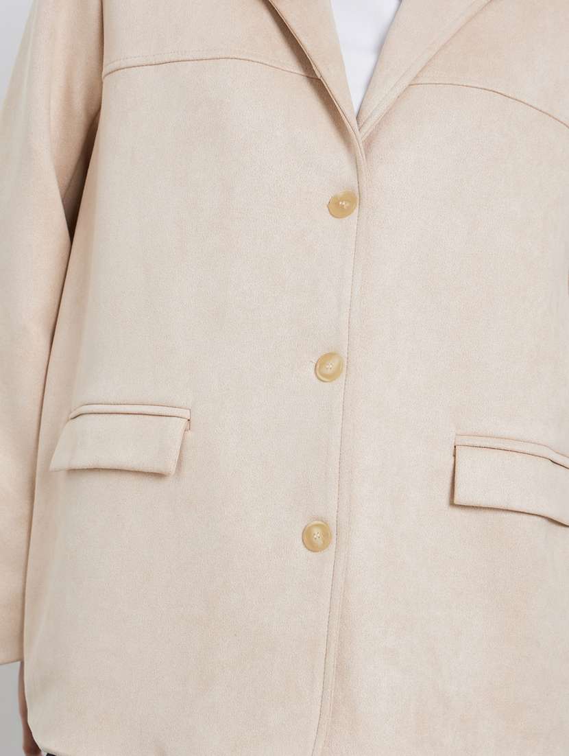 women solid long sleeve single breasted blazer - 22287882 -  Standard Image - 3