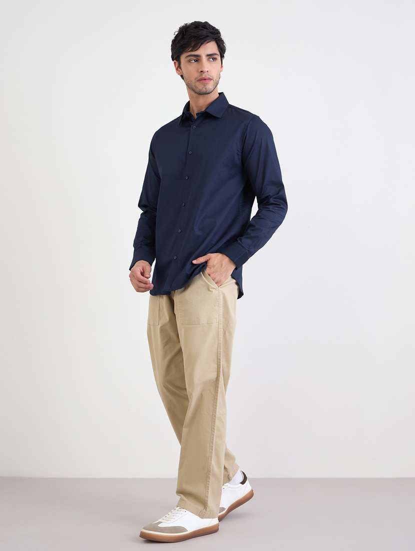 men solid long sleeve regualr fit casual shirt - 22287941 -  Standard Image - 3