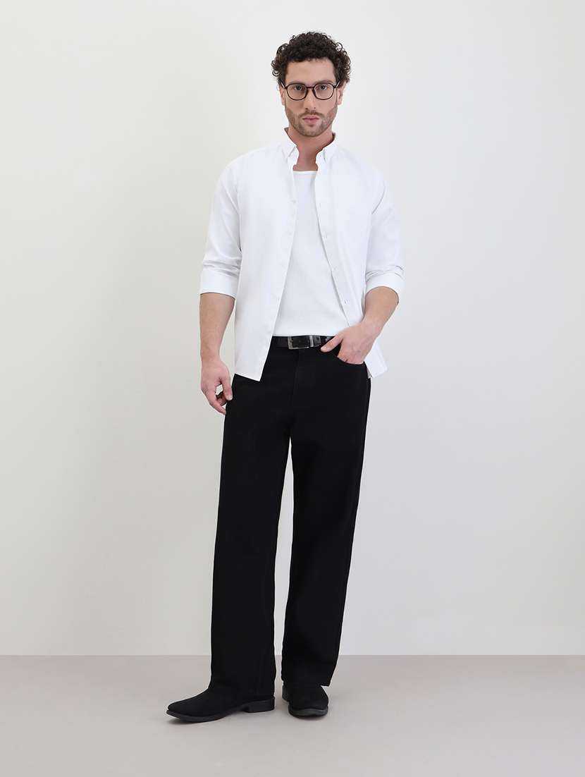 men solid long sleeve regualr fit casual shirt - 22287945 -  Standard Image - 3