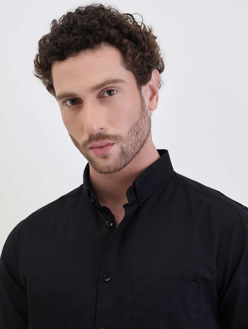 men solid long sleeve regualr fit casual shirt - 22287948 -  Standard Image - 3