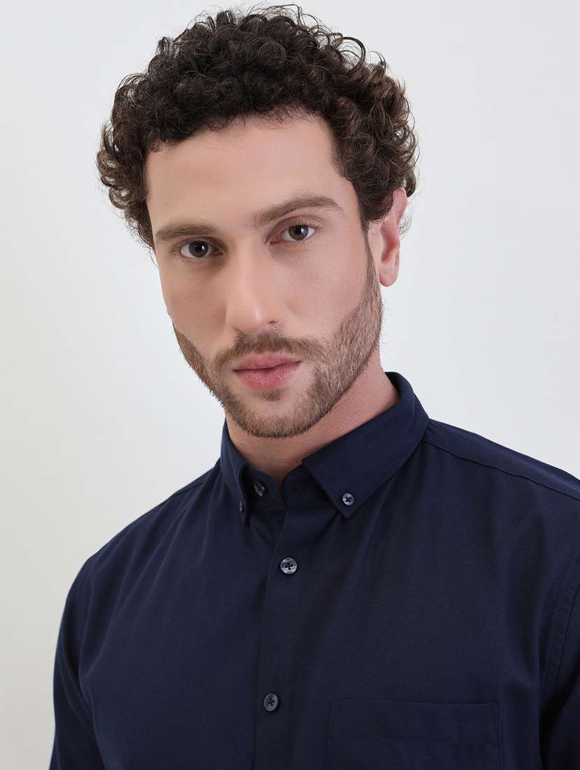 men solid long sleeve regualr fit casual shirt - 22287952 -  Standard Image - 3