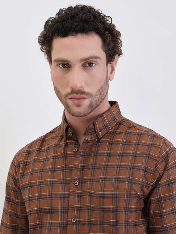 men checkered long sleeve regualr fit casual shirt - 22287953 -  Standard Image - 3