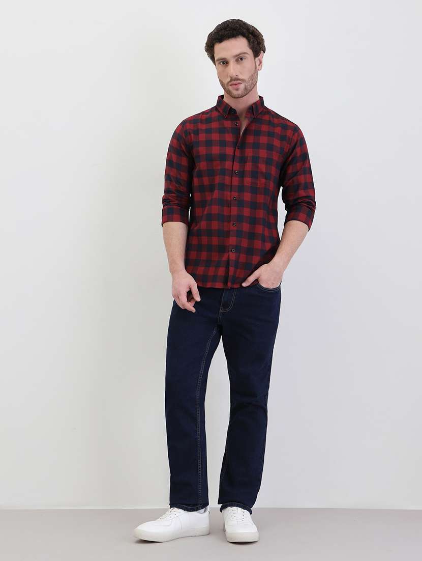 men checkered long sleeve regualr fit casual shirt - 22287954 -  Standard Image - 3