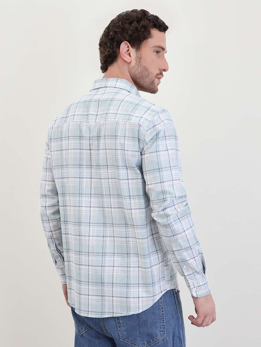 men checkered long sleeve regualr fit casual shirt - 22287955 -  Standard Image - 3