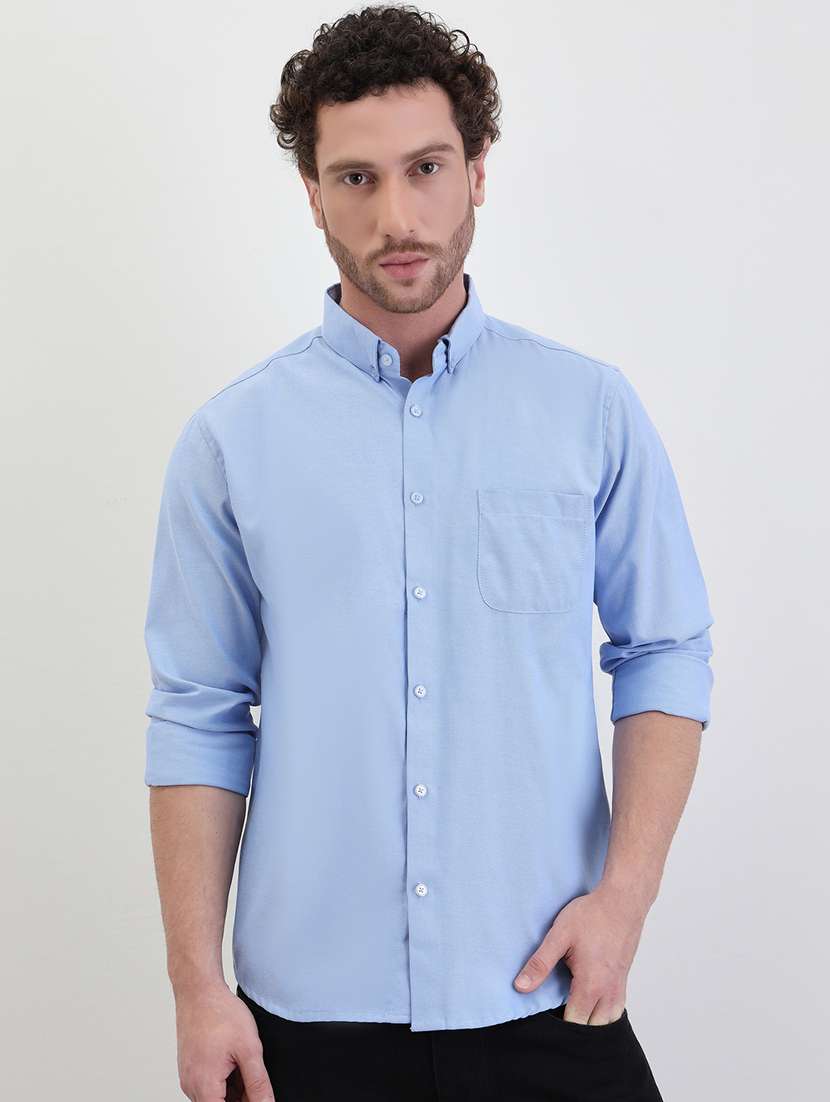 men solid long sleeve regualr fit casual shirt