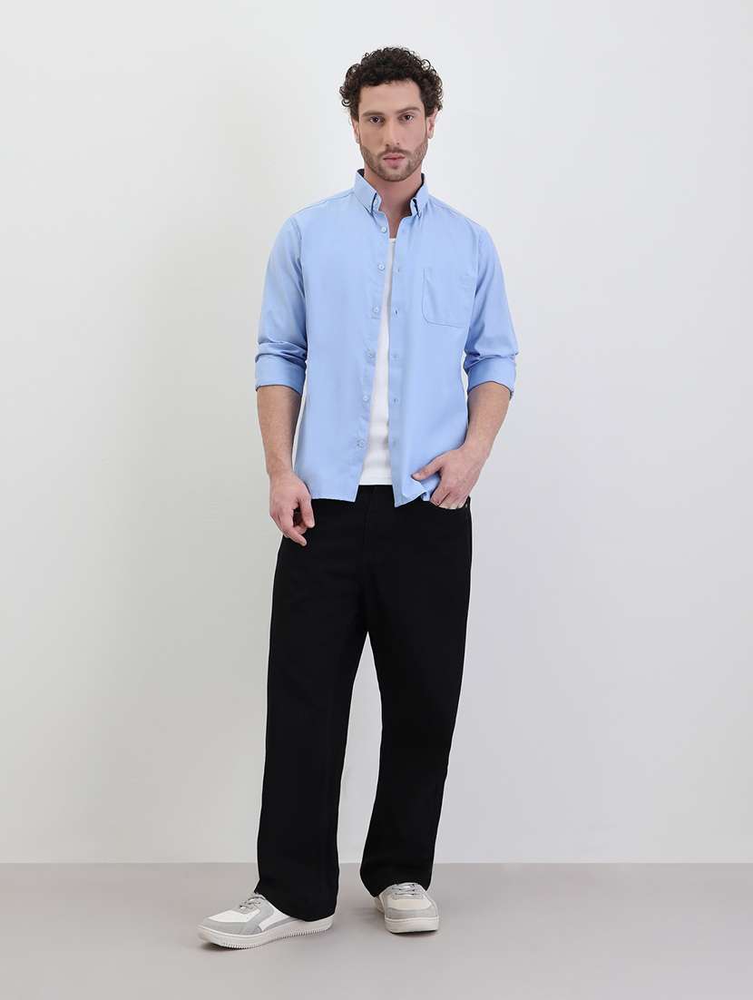 men solid long sleeve regualr fit casual shirt - 22287956 -  Standard Image - 3