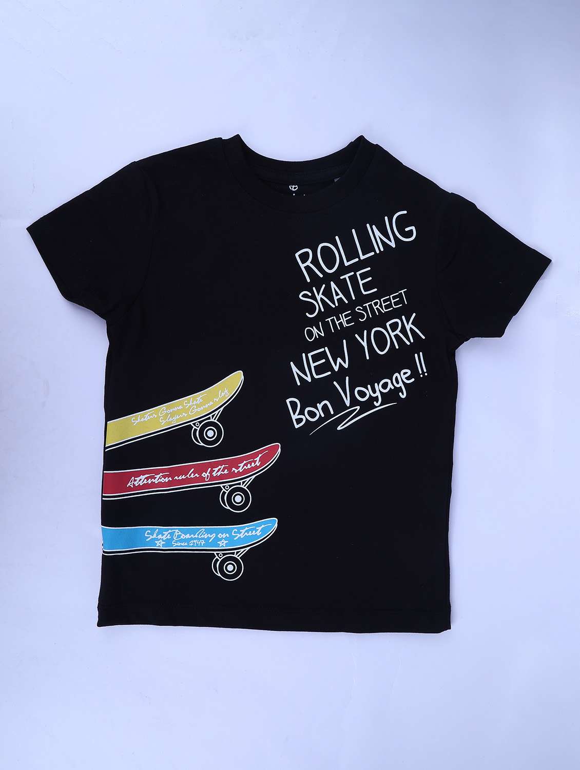 boys printed round neck t-shirt