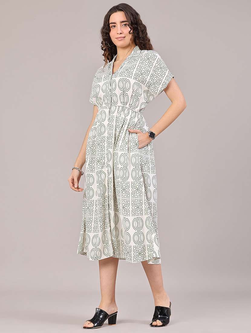women printed short sleeve shirt dress - 22288408 -  Standard Image - 3