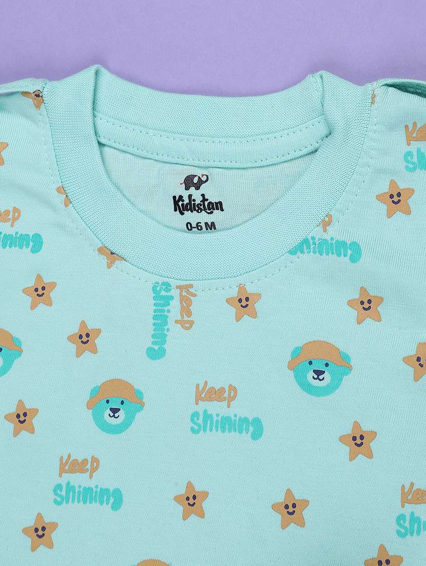 Kids Printed Short Sleeve T-shirt & Dunagree Set - 22288456 -  Standard Image - 3
