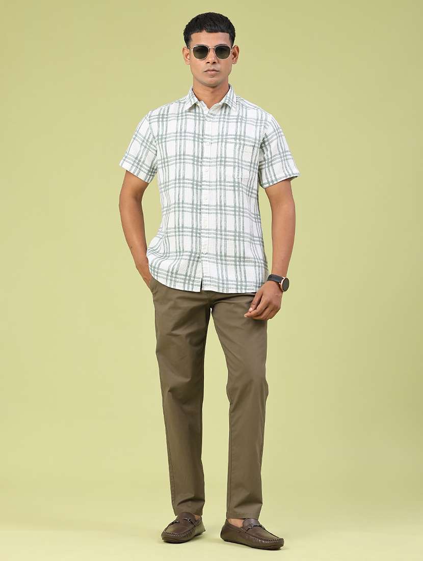 men solid mid rise chinos casual trouser - 22288513 -  Standard Image - 5
