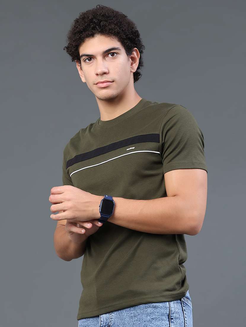 men taped short sleeves regular fit t-shirt - 22288564 -  Standard Image - 3