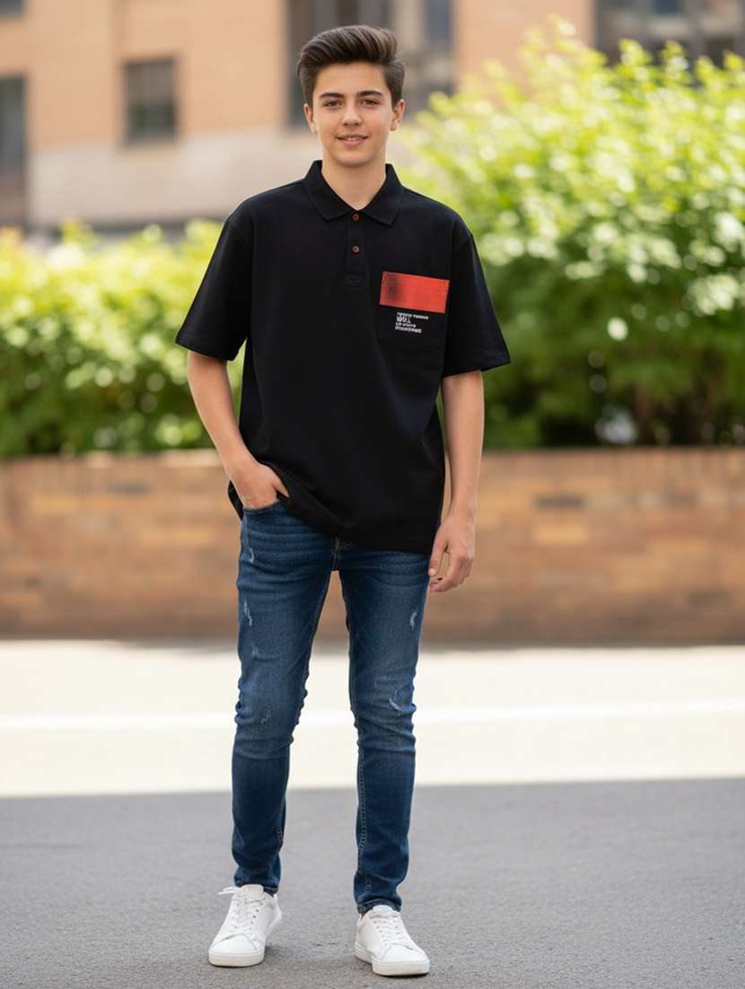 boys printed short sleeves polo t-shirt