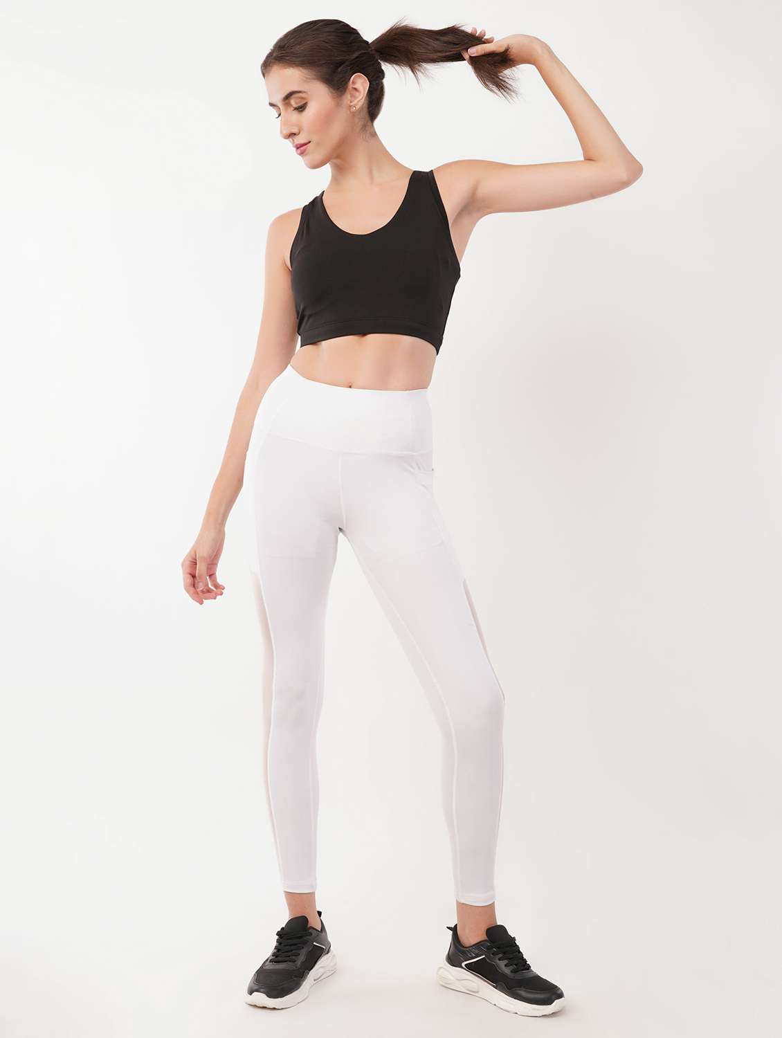 women solid high rise ankle length legging - 22288622 -  Standard Image - 3