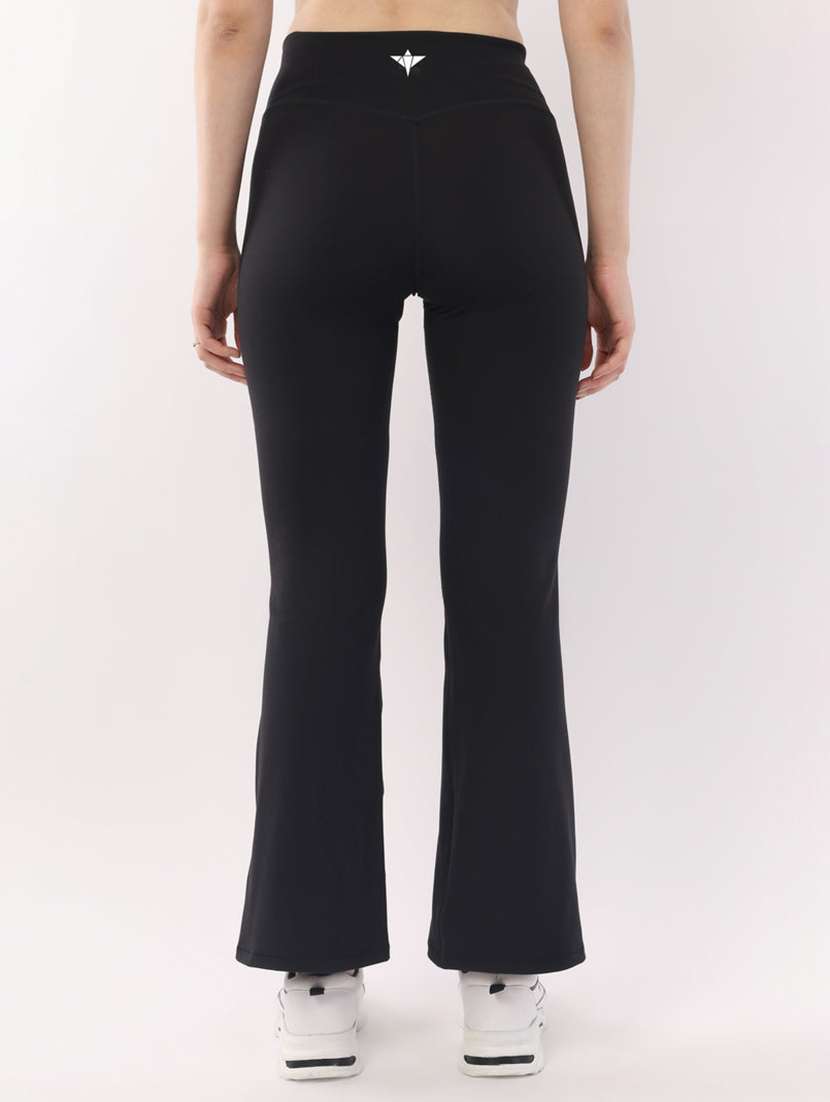 women solid high rise bootcut legging - 22288628 -  Standard Image - 3