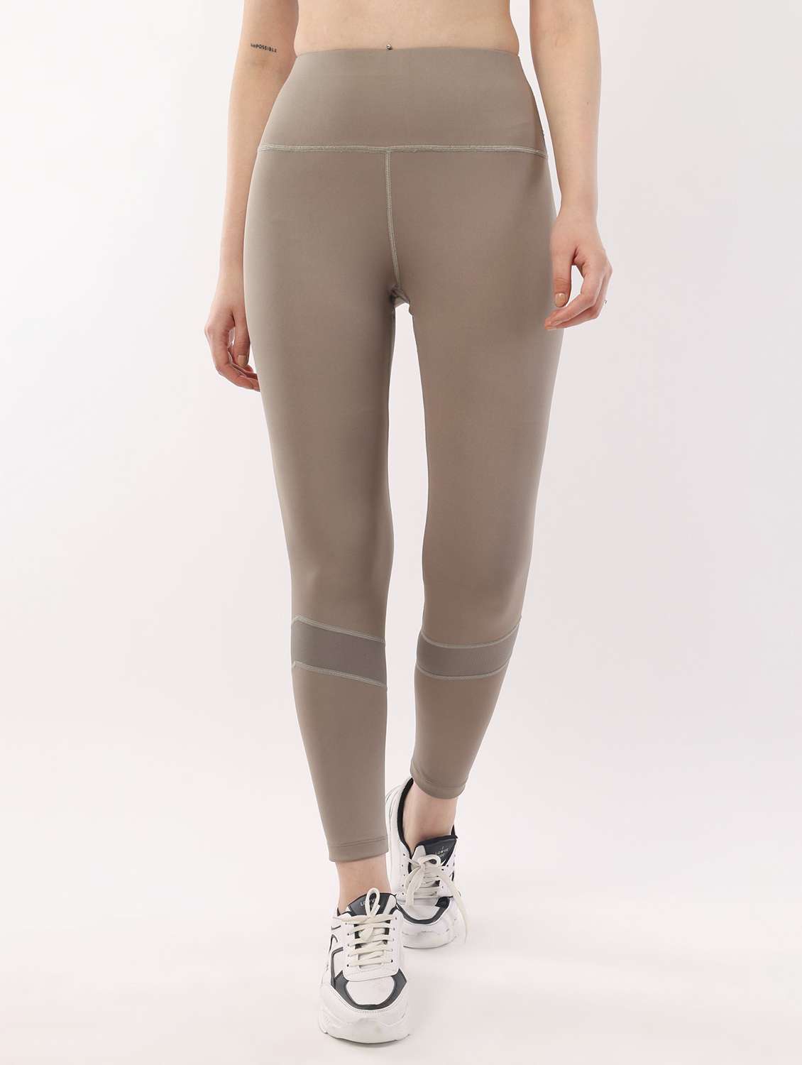 women solid mid rise ankle length legging