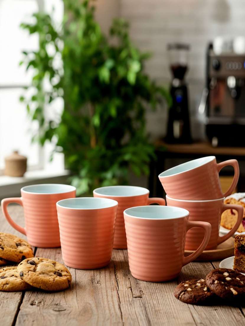 moody panda set of 6 designer cups | cup set | tea cups | ceramic | coffee cups