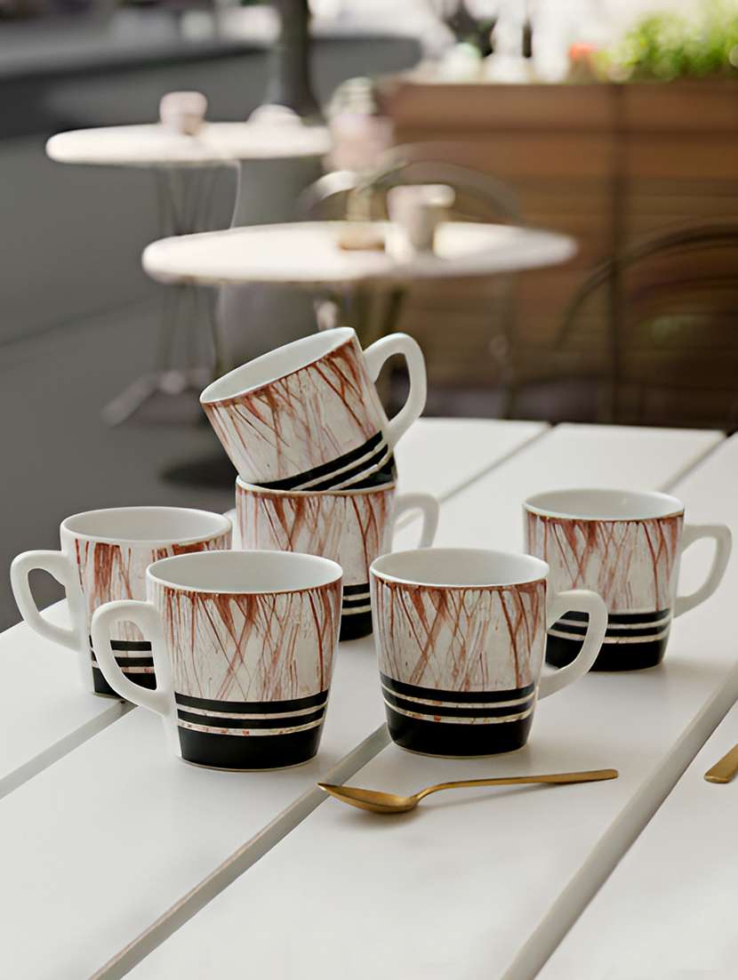 moody panda set of 6 designer cups | cup set | tea cups | ceramic | coffee cups