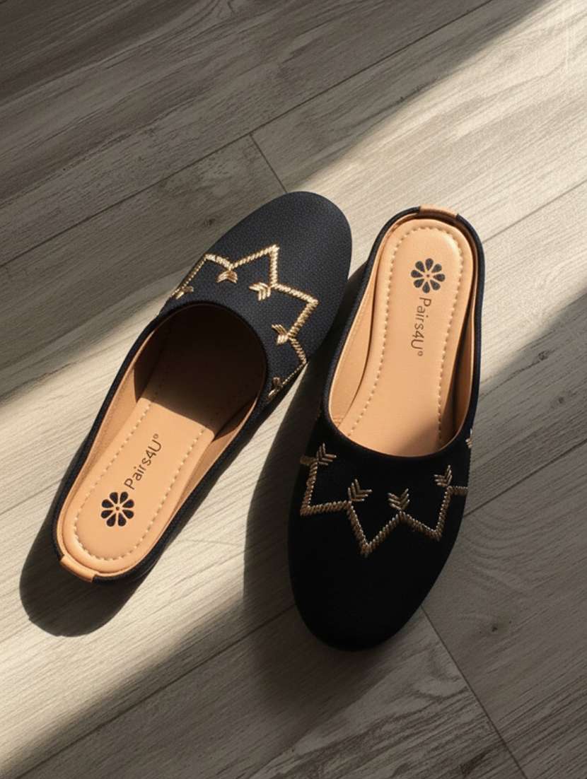 women embroiderd slip on mule - 22288683 -  Standard Image - 3