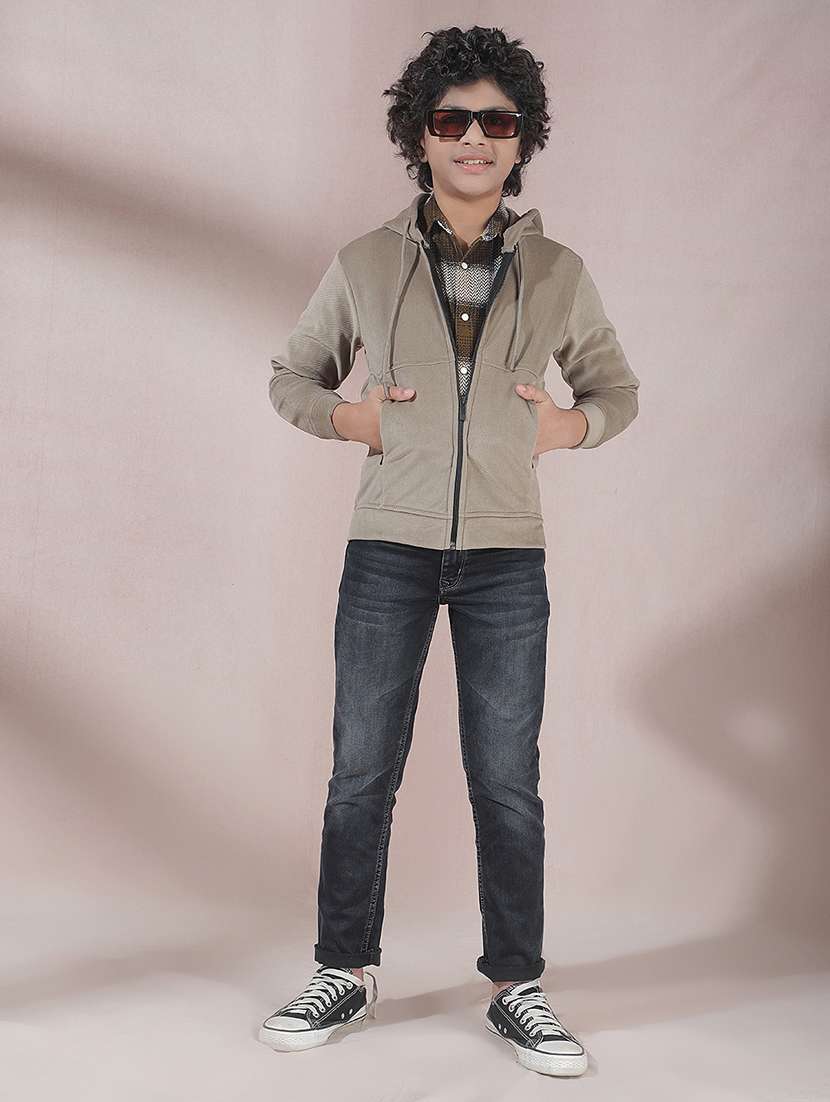 boys solid long sleeve hooded jacket - 22288769 -  Standard Image - 5