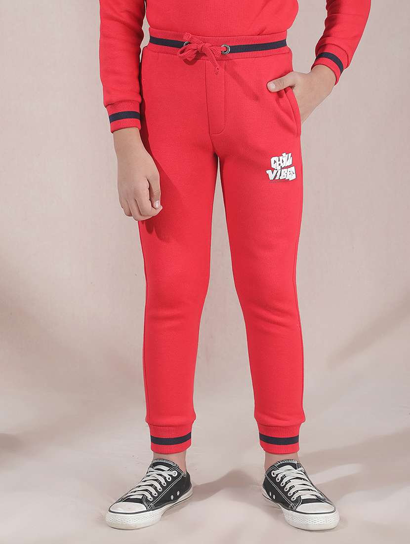 boys solid mid rise jogger