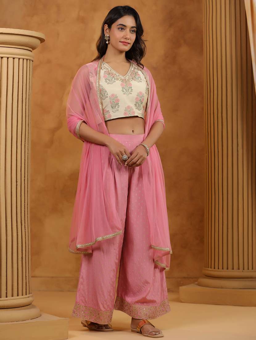 women floral sleeveless top pant with dupatta set - 22288772 -  Standard Image - 3