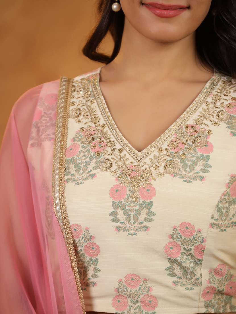 women floral sleeveless top pant with dupatta set - 22288772 -  Standard Image - 5