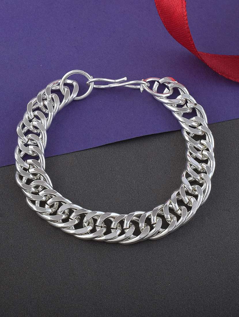 men silver chain bracelet