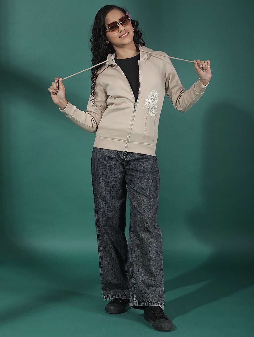 girls self designed long sleeve hooded sweatshirt - 22288791 -  Standard Image - 5