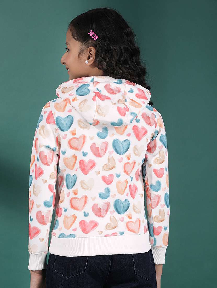 girls printed long sleeve hooded sweatshirt - 22288794 -  Standard Image - 3