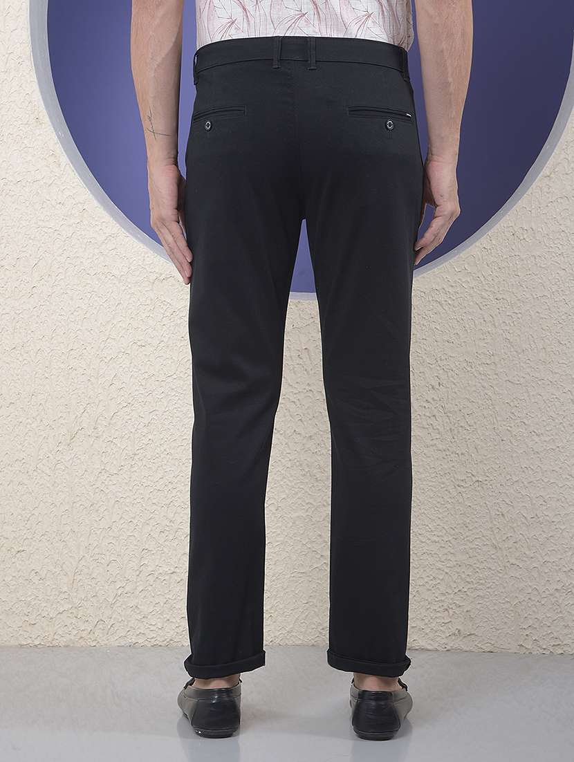 Men Solid Mid Rise Chinos Casual Trouser - 22288814 -  Standard Image - 3