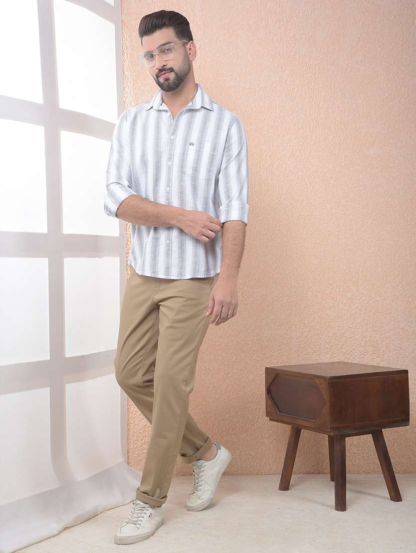 men solid mid rise chinos casual trouser - 22288816 -  Standard Image - 5