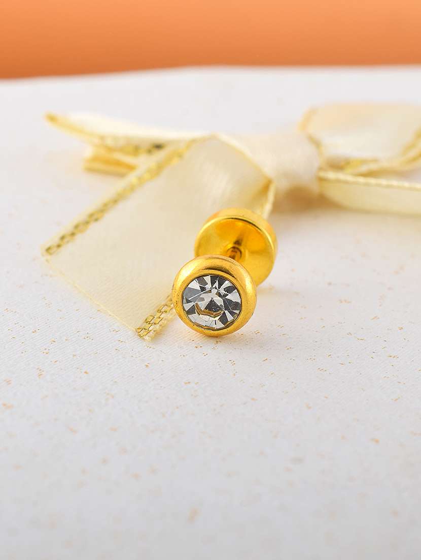 men gold plated stud earring