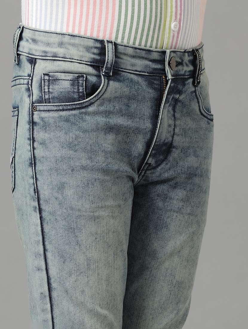 boys solid mid rise slim fit jeans - 22288912 -  Standard Image - 3