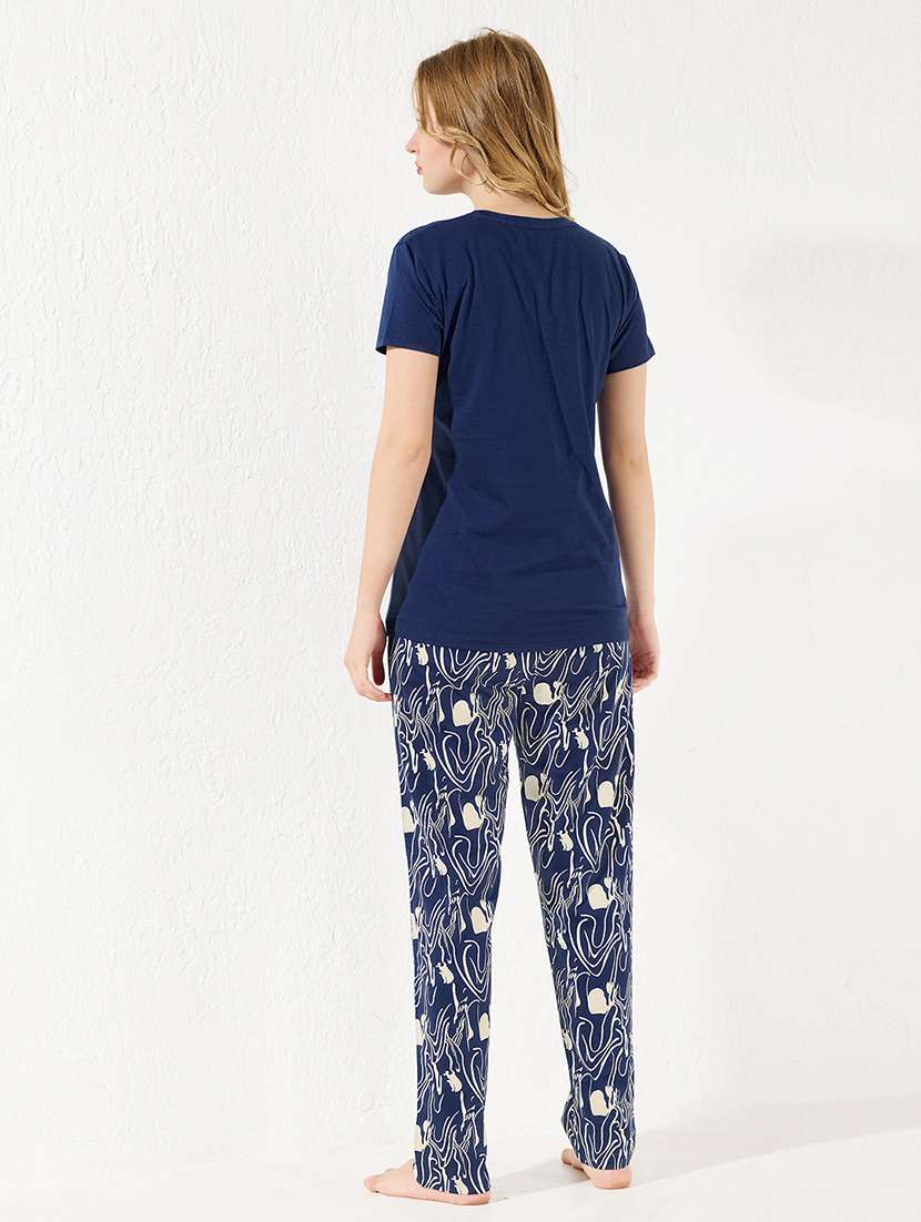 women printed nightwear pyjama set - 22289119 -  Standard Image - 3