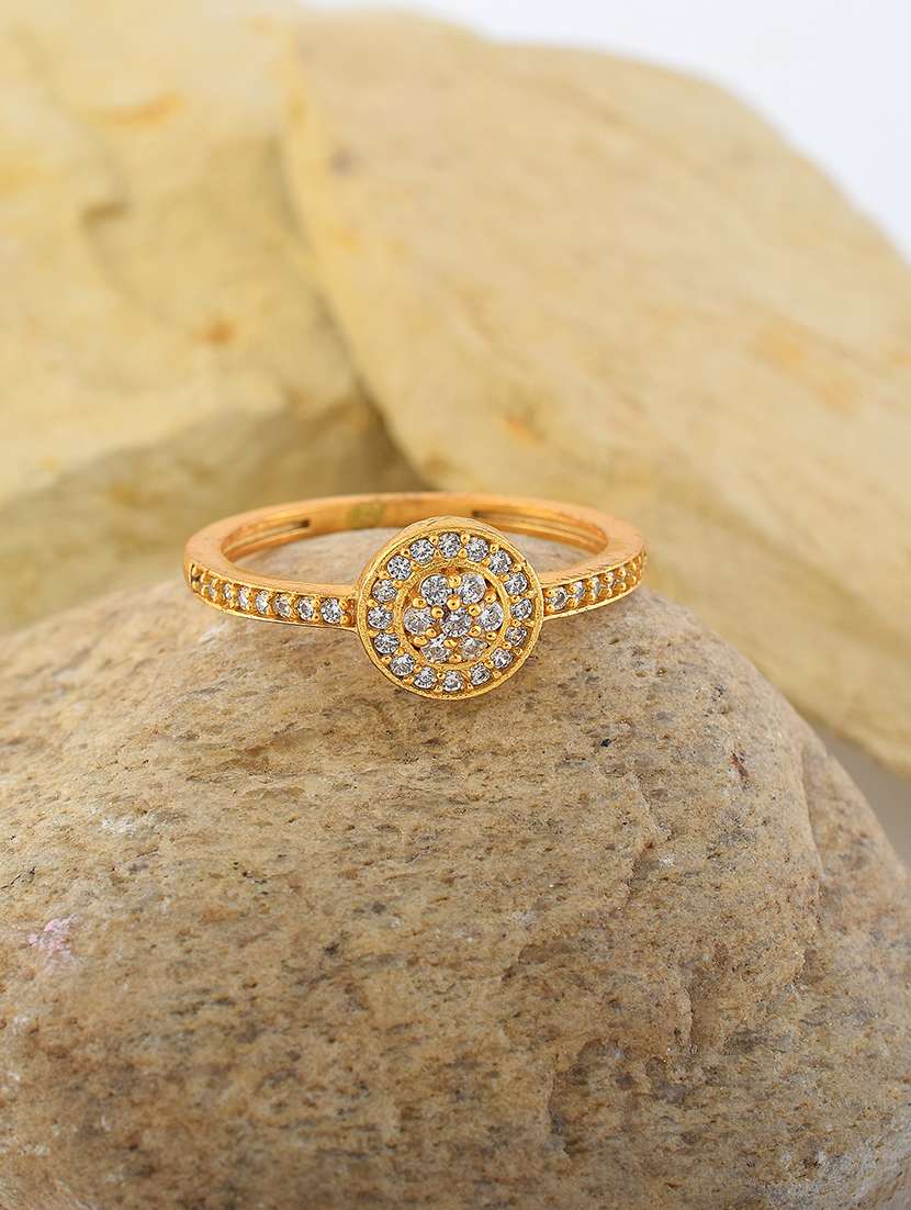 women gold brass finger ring