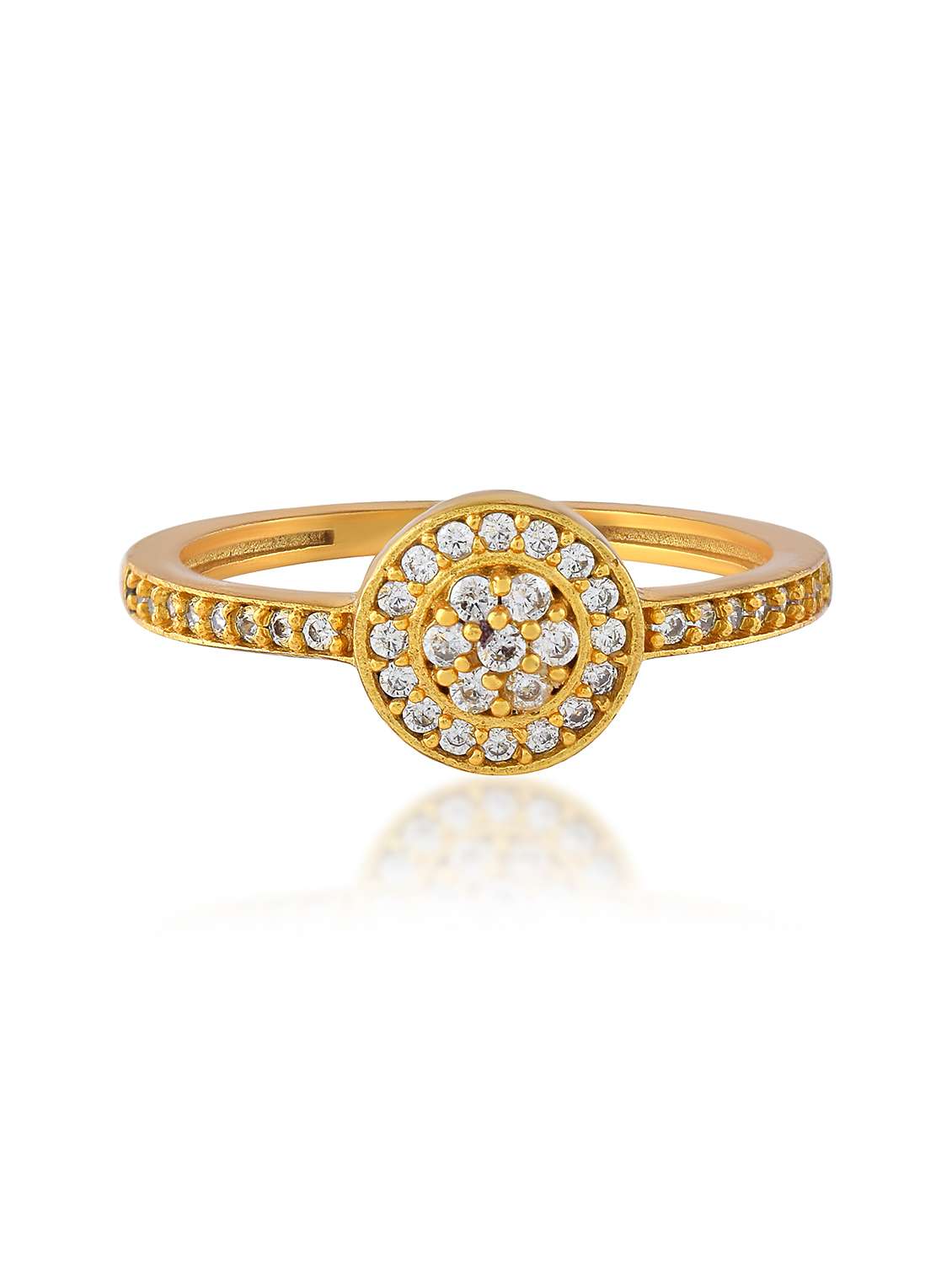 women gold brass finger ring - 22289175 -  Standard Image - 3