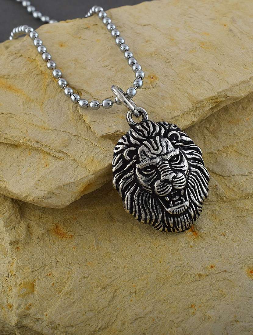 antique silverplated narsimha pendant