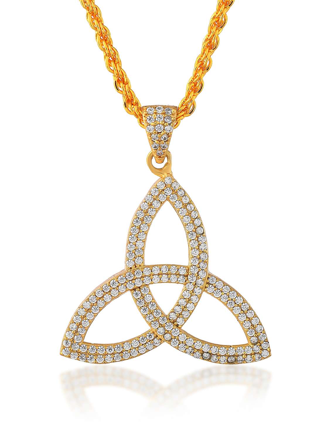 brass gold plated moissanite diamond pendant for women - 22289182 -  Standard Image - 3