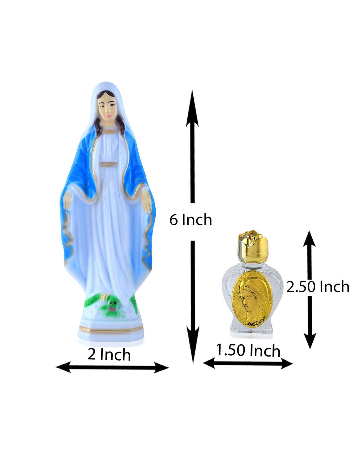 polyresin mother mary with crystal holy water bottle - 22289187 -  Standard Image - 3