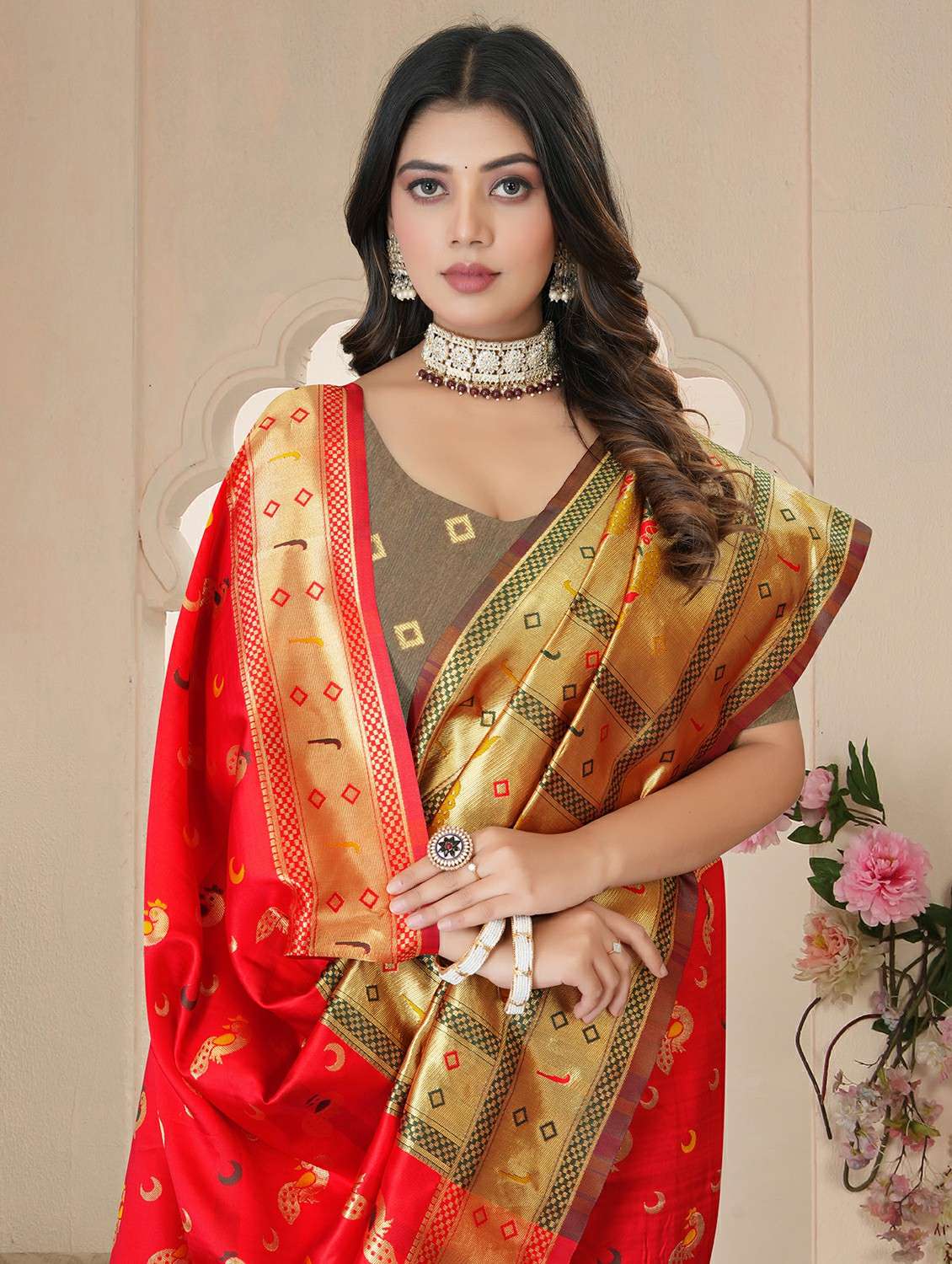 women self design banarasi saree with blouse - 22289191 -  Standard Image - 3