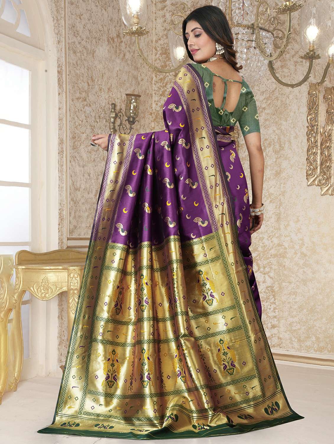 women self design banarasi saree with blouse - 22289196 -  Standard Image - 3
