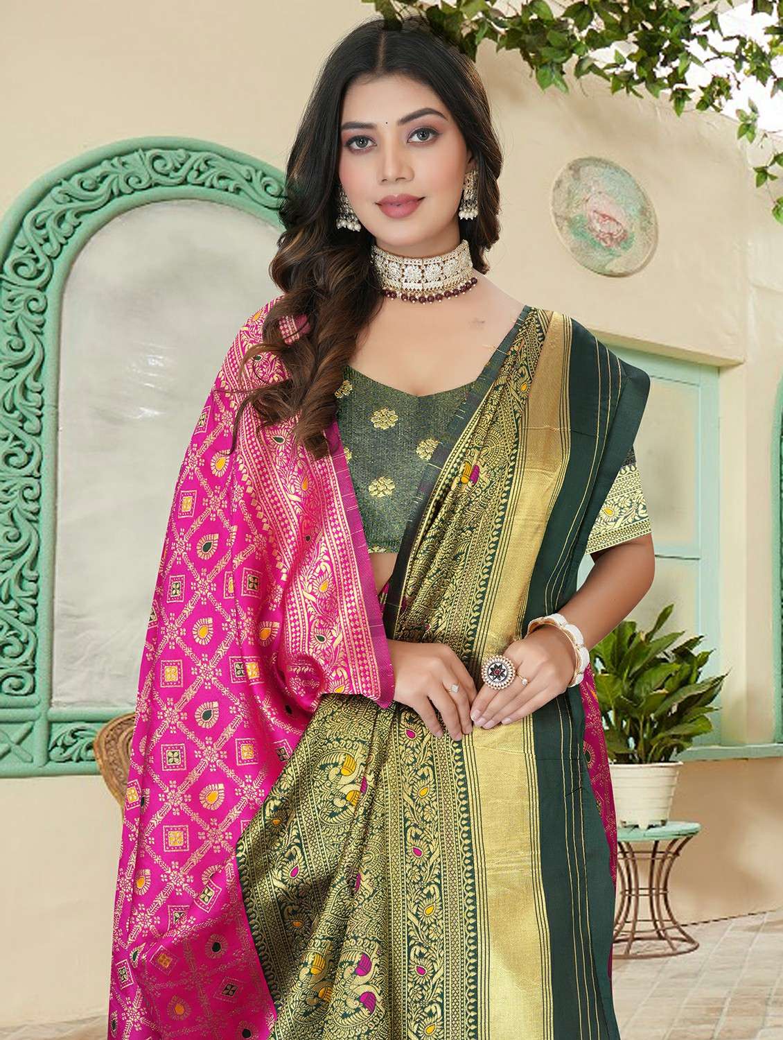 women self design banarasi saree with blouse - 22289199 -  Standard Image - 3