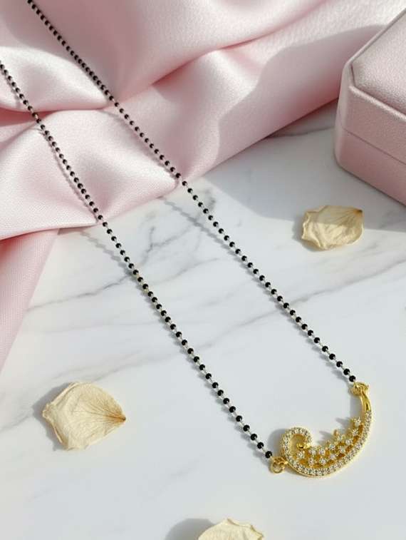 women black beads mangalsutra