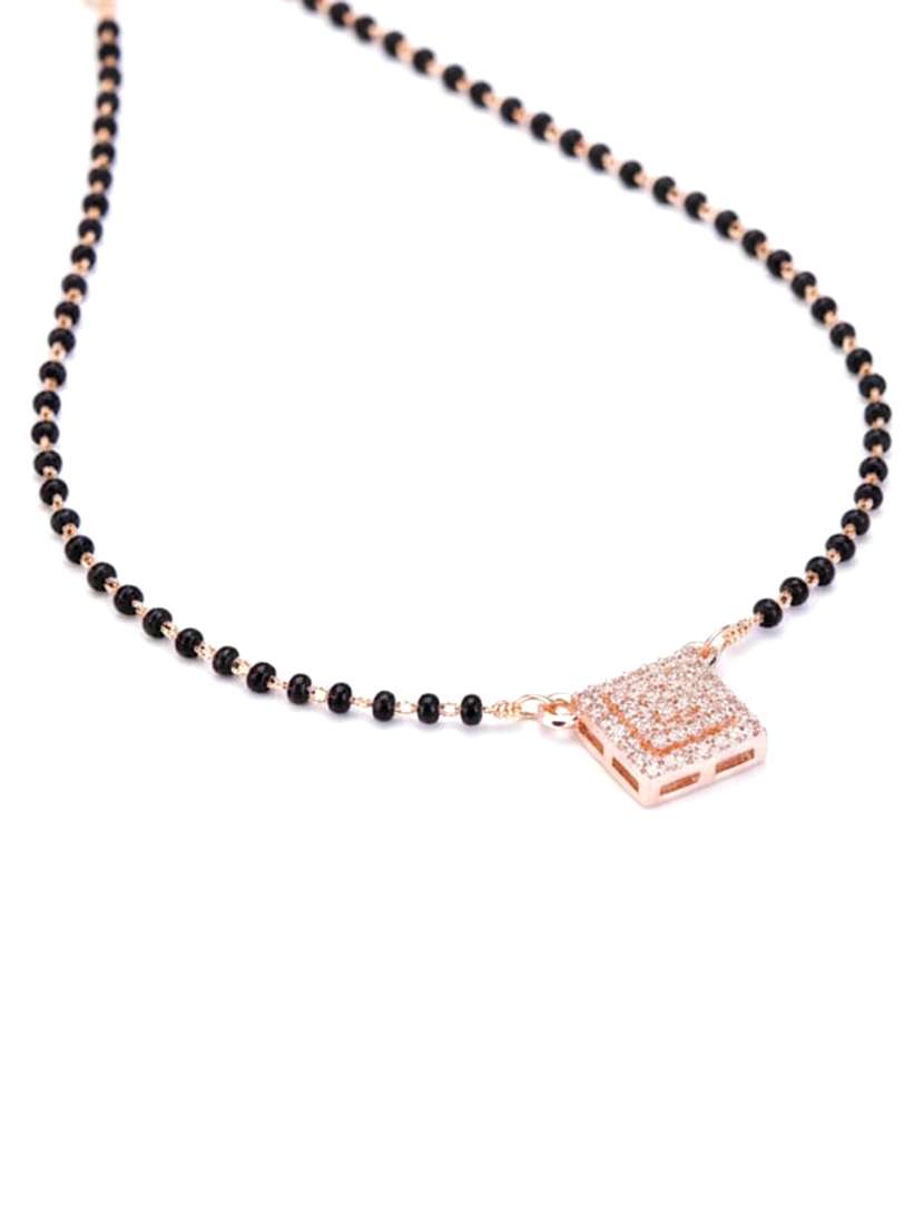 women artificial stones studded and beaded mangalsutra - 22289298 -  Standard Image - 3