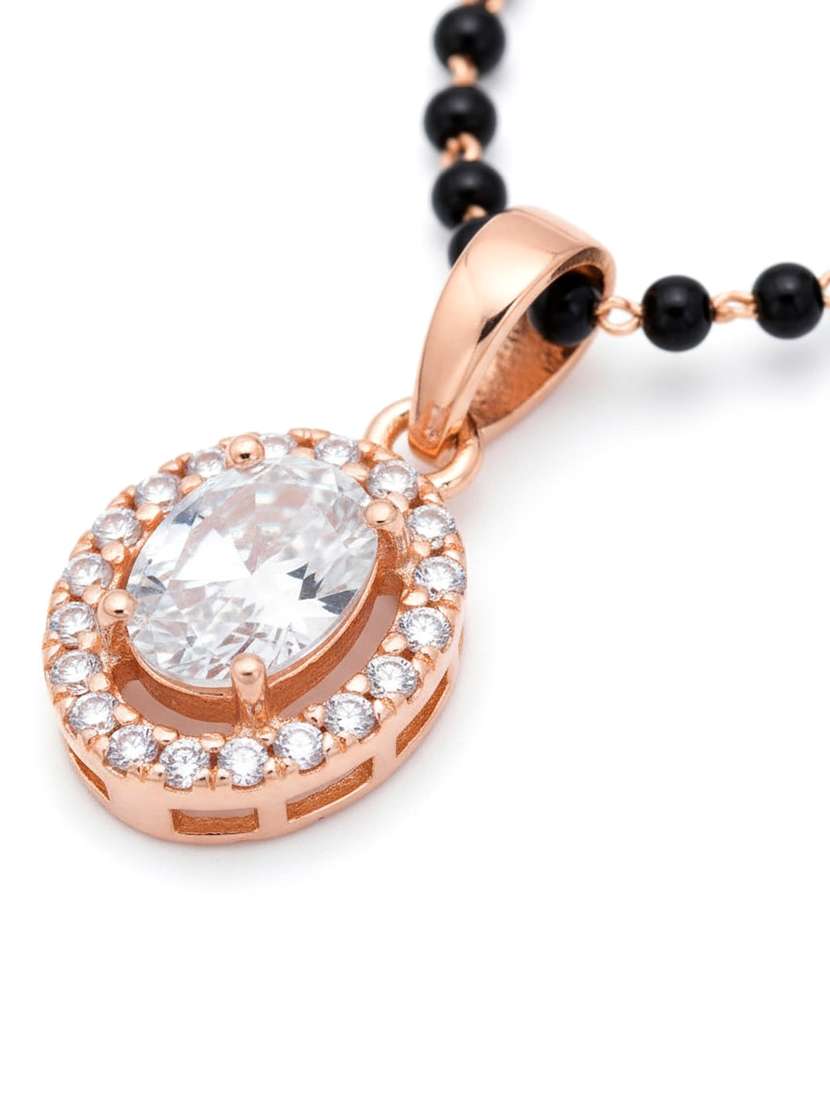 women artificial stones studded and beaded mangalsutra - 22289301 -  Standard Image - 3