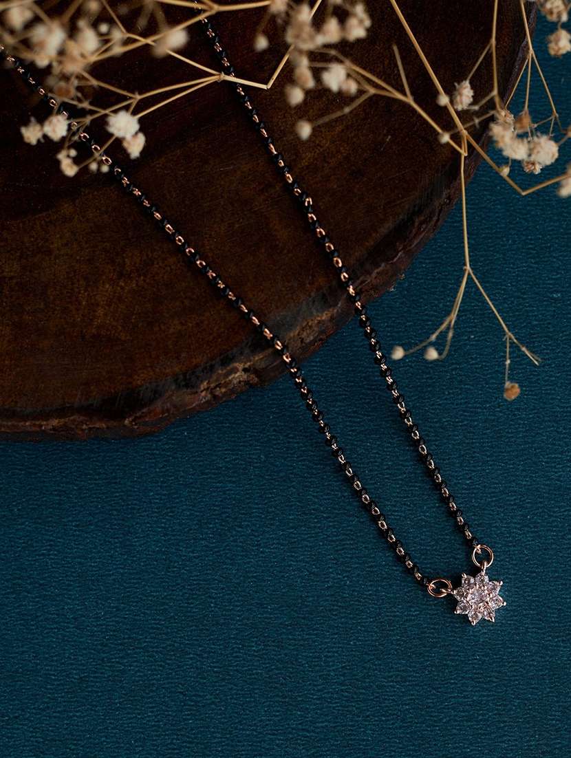 women artificial stones studded and beaded mangalsutra