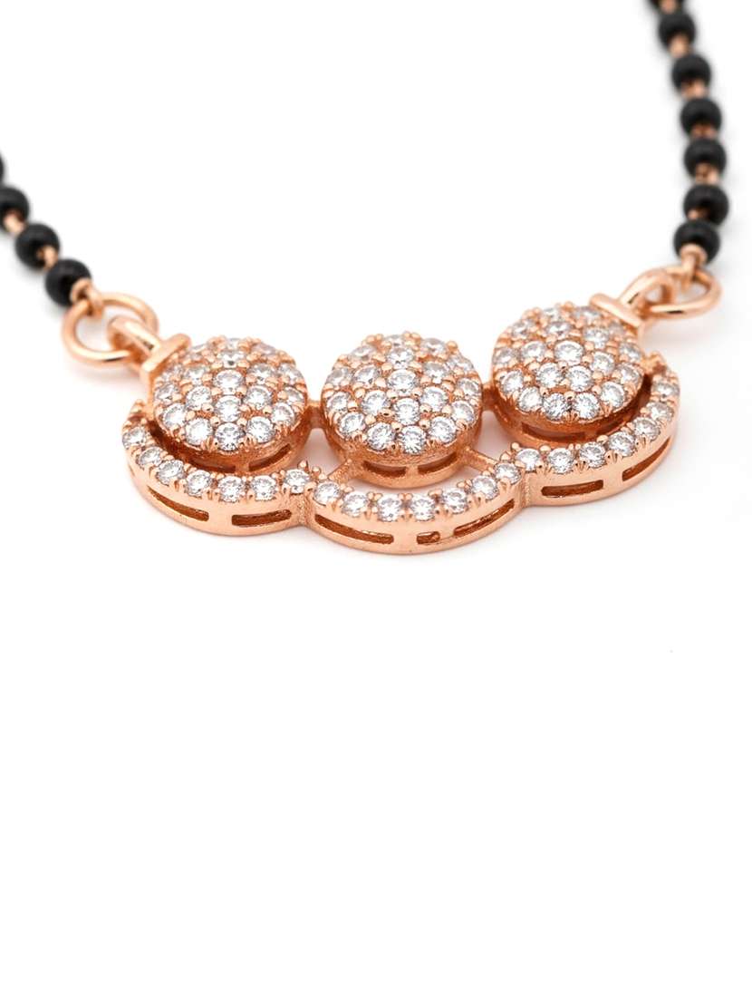 women artificial stones studded and beaded mangalsutra - 22289303 -  Standard Image - 3
